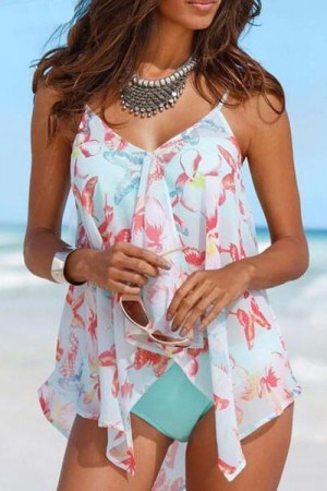 Bandage Cover Up Sexy Backless Tankini Set