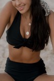Schwarzes festes Bikini-Set