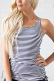 Striped Scoop Neck Sporty Tankini Set