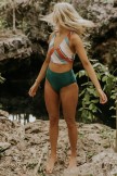 Colorful Striped Wide Strap Bikini Set