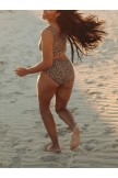 Druck-Leopard-One-Shoulder-Bikini-Satz
