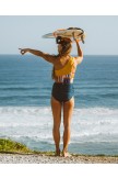 Sporty One Shoulder Colorblock Bikini Set