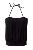 Solid Black Loose Halter Tankini Set