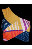 Sporty One Shoulder Colorblock Bikini Set