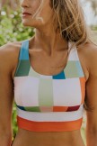 Colorblock Zipper Back Bikini Set